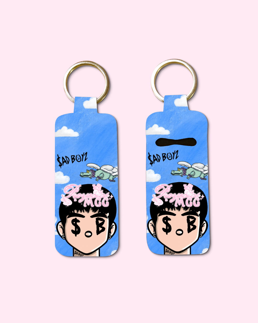 SadBoy Dragon Chapstick Holder Keychain