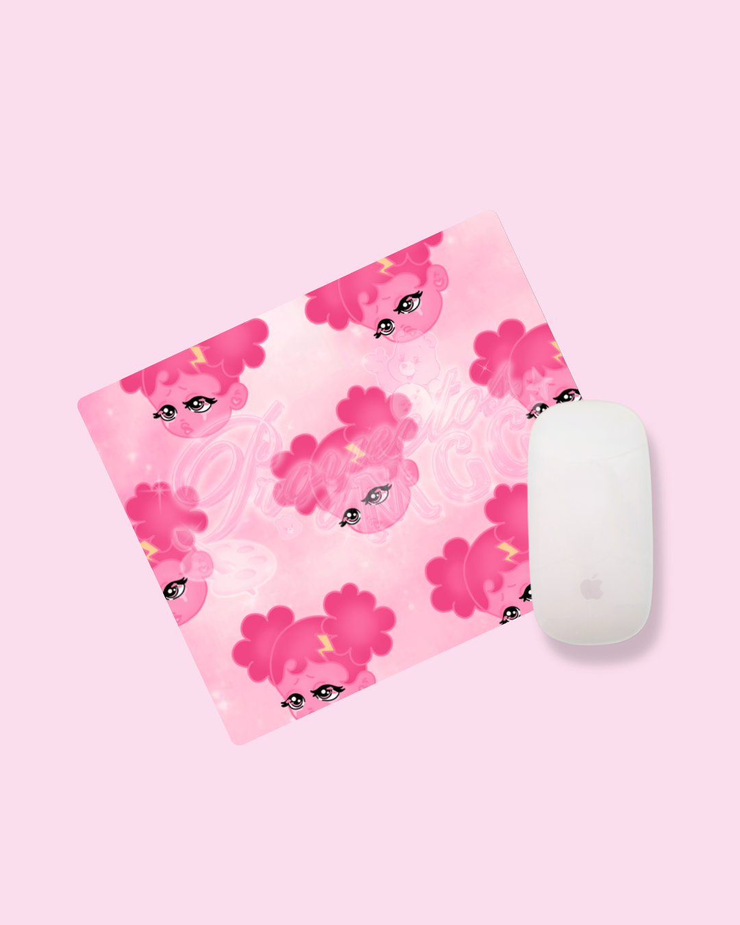 Pink SadGirl Face Mouse Pad