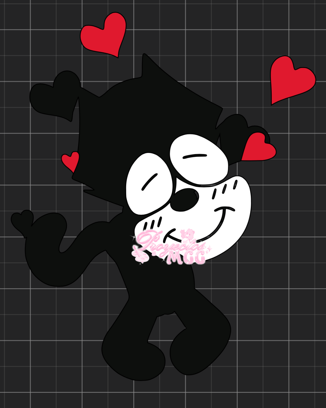 Felix w/ Hearts SVG Digital File