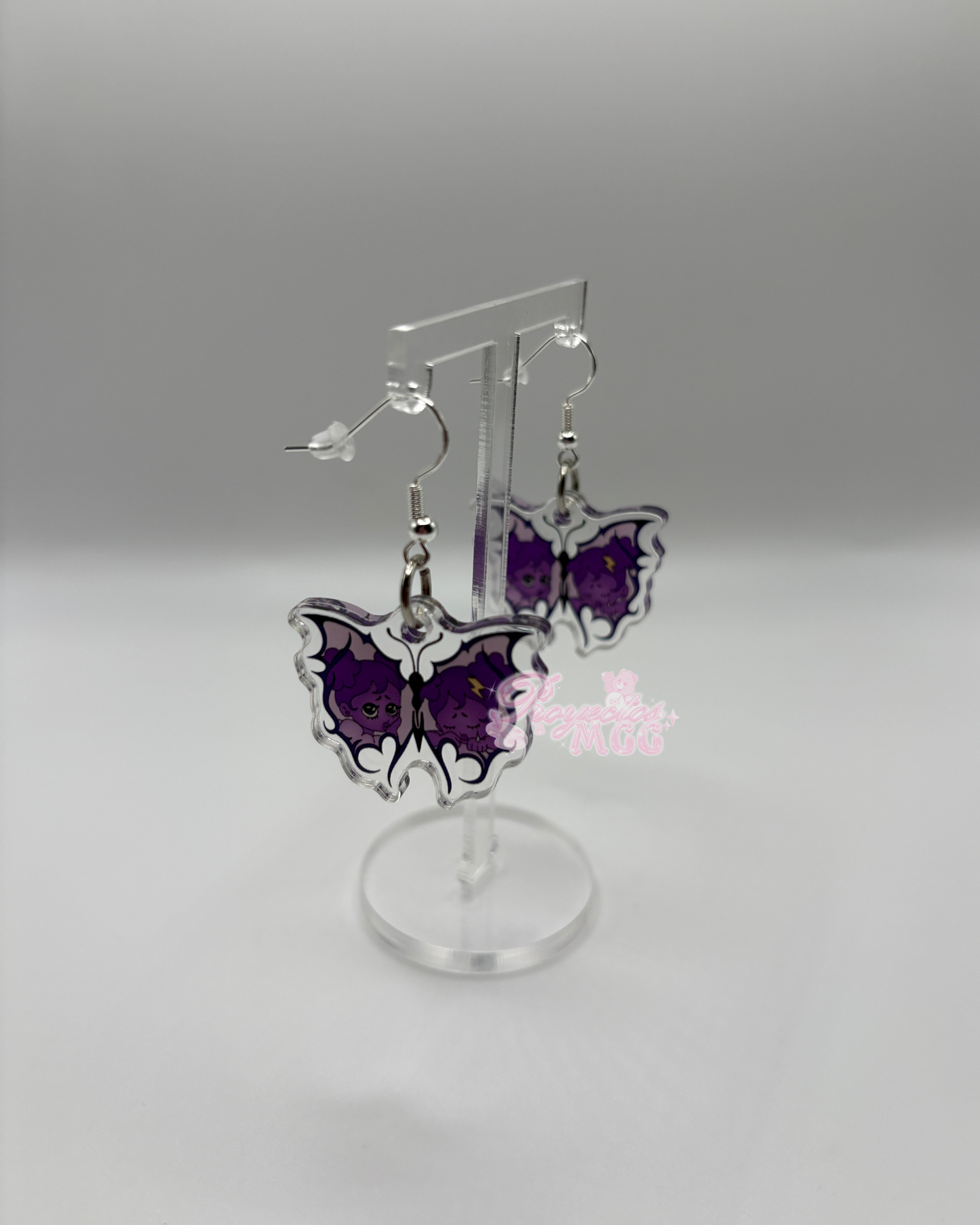 Purple SadGirl Butterfly Acrylic Earrings