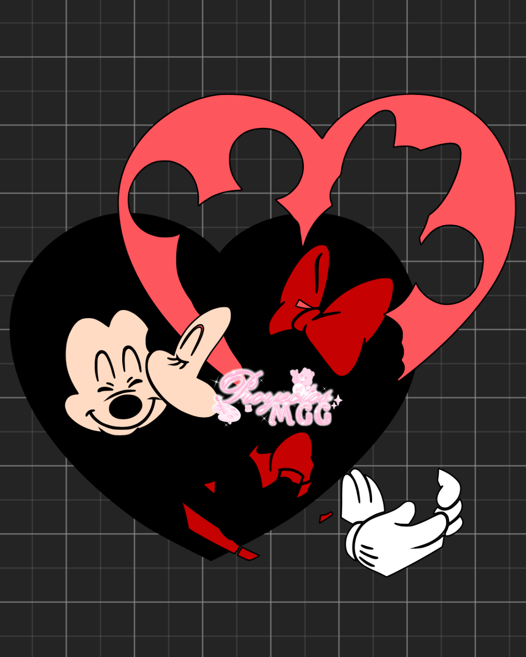 Cute Mouse Couple Heart SVG Digital File