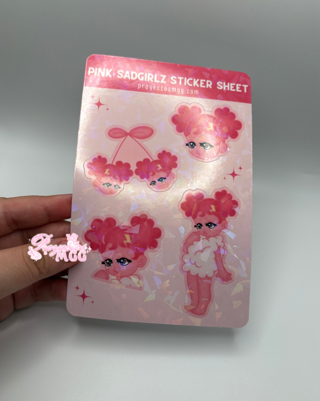 Pink SadGirl Holo Sticker Sheet