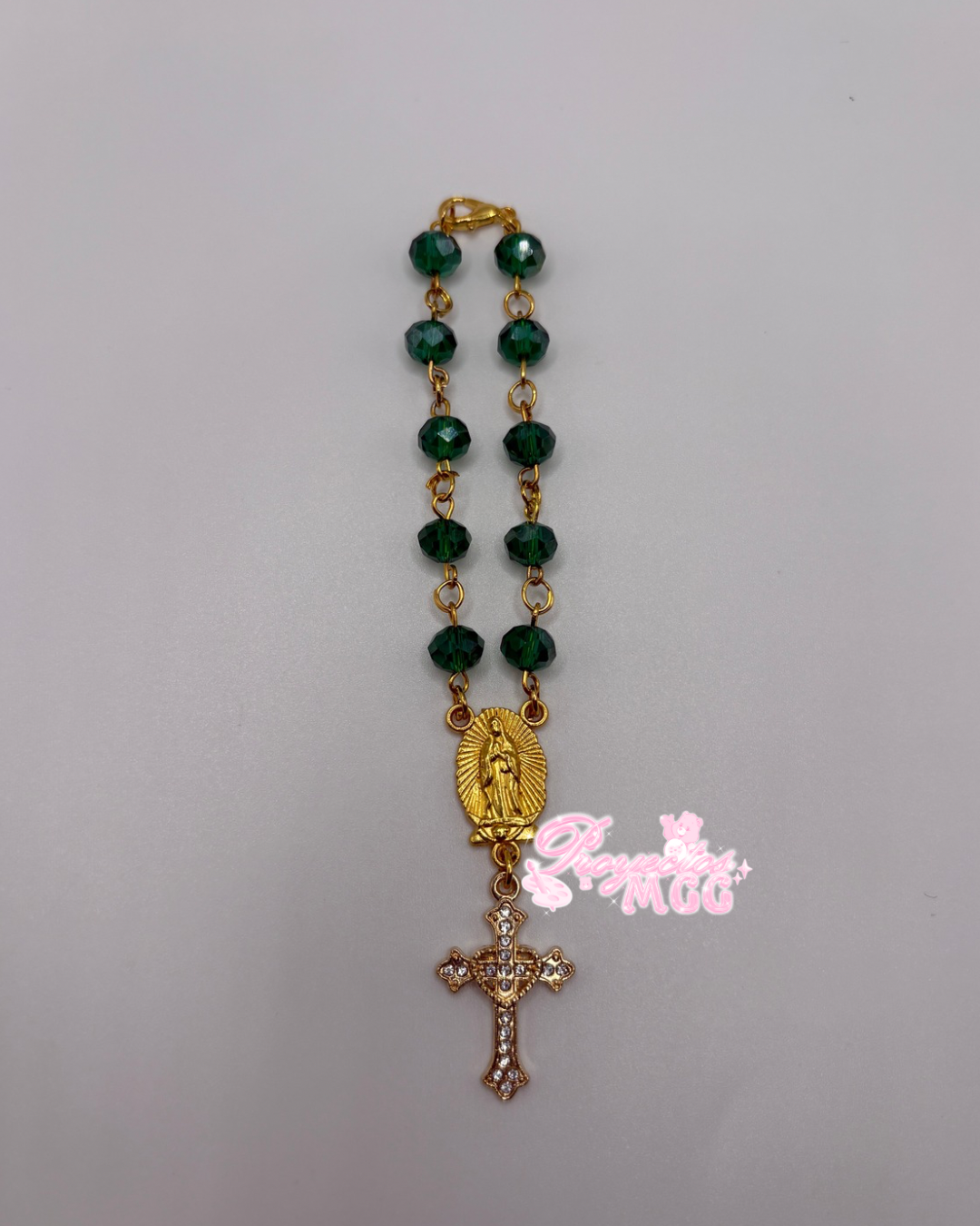 Gold Car Rosario - Dark Green