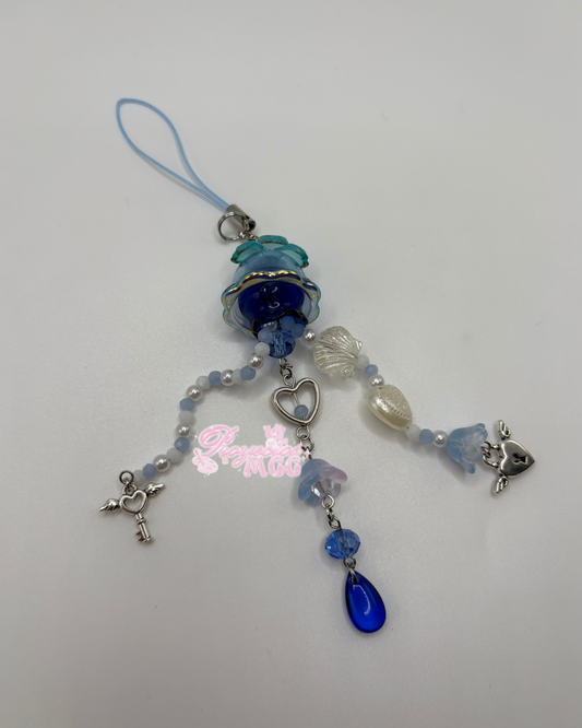 Jellyfish Blue Phone Charm