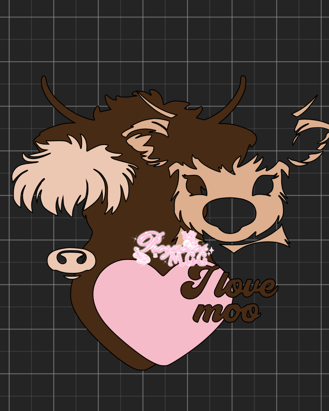 “I Love Moo” Cow SVG Digital File