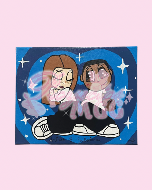 Cartoon Couple Art Print 8.5 x 11 in.