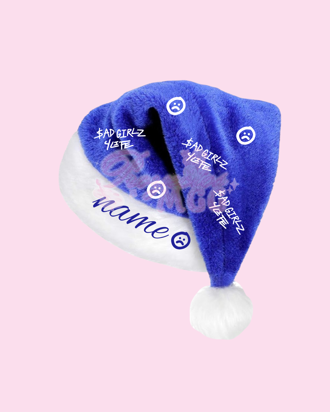 Blue SadGirl 4 Life Christmas Hat