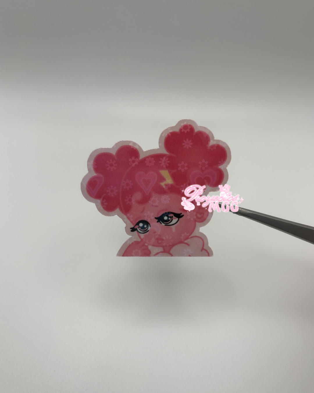 Pink SadGirl Peeker Holo Sticker
