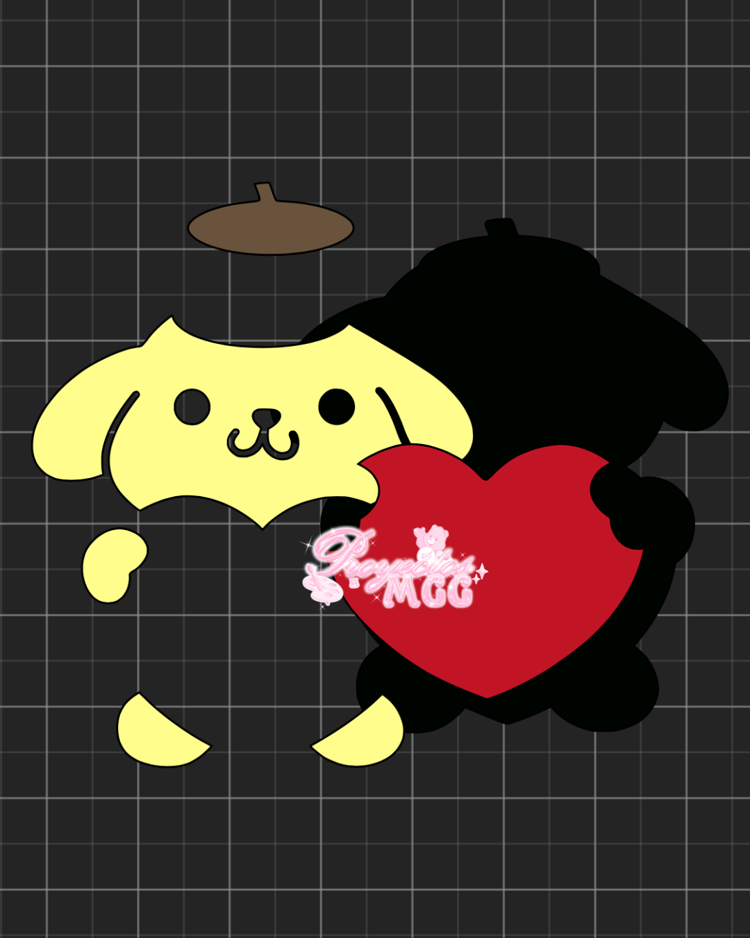 PomPom w/ Heart SVG Digital File