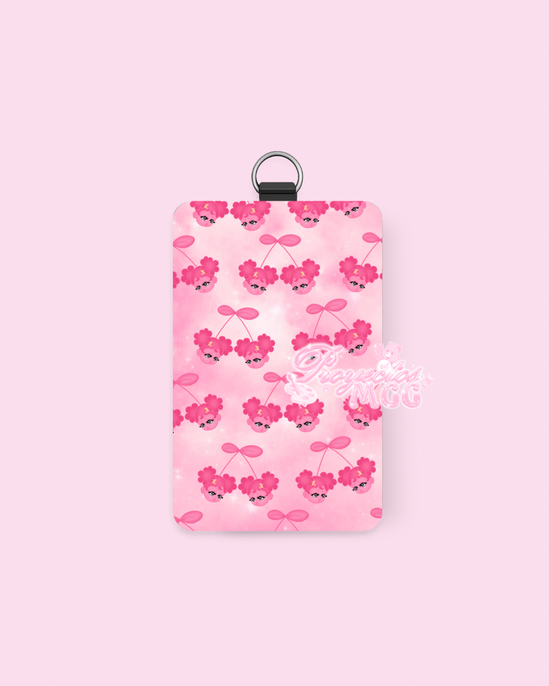 Pink SadGirl Cherry ID Badge Holder