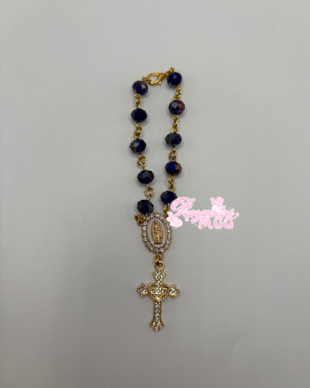 Gold Car Rosario - Dark Blue