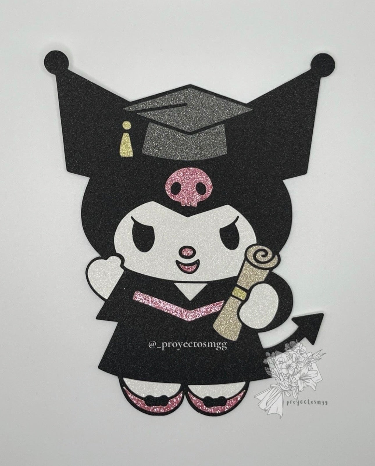 White Bunny Grad Bouquet Topper