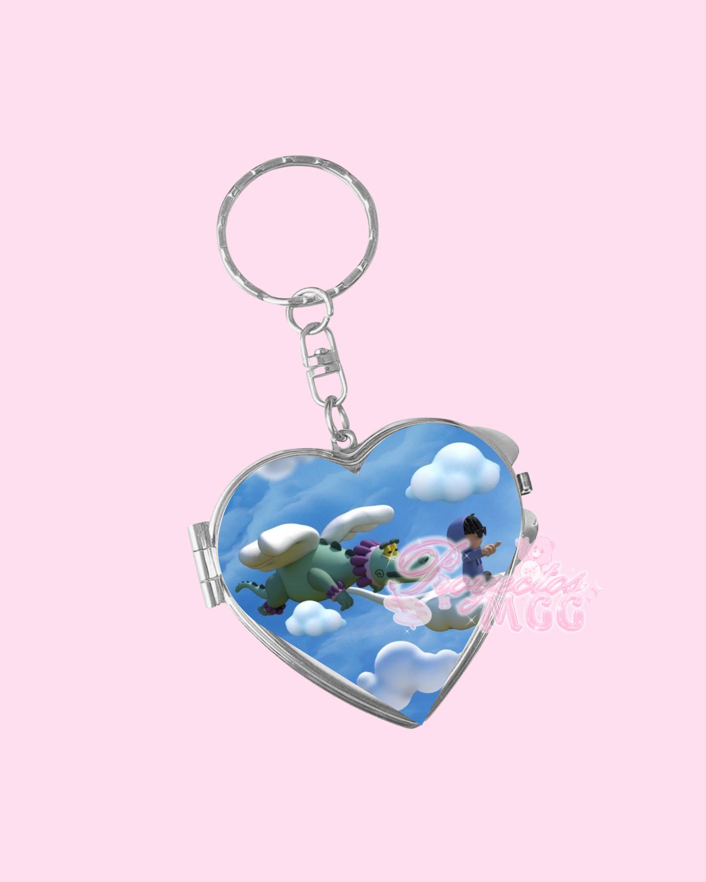 SadBoy Musica Heart Compact Mirror Keychain