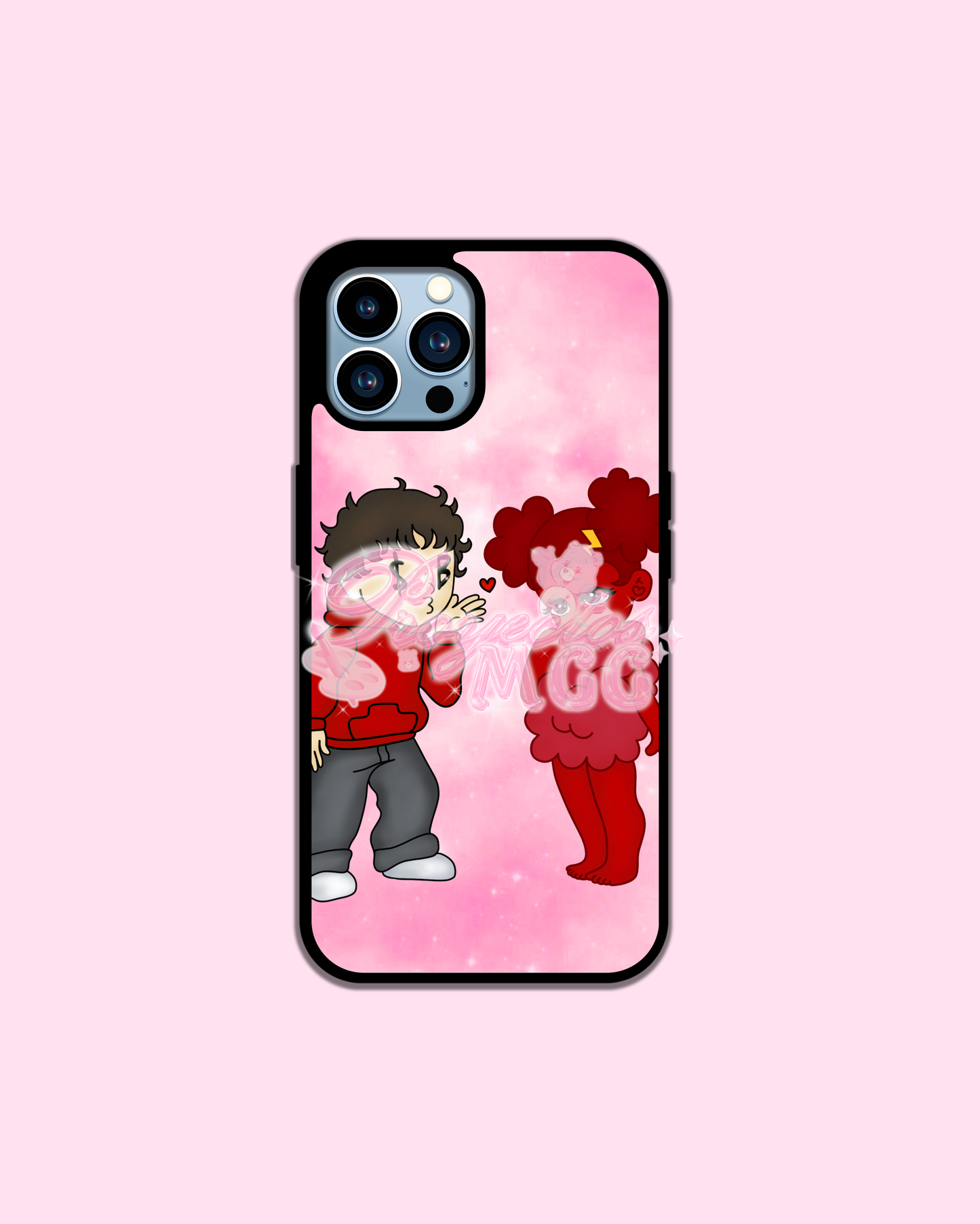Red SadBoy & SadGirl w/ Pink Phone Case