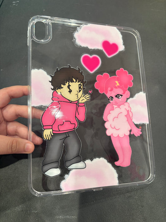 Pink SadBoy & SadGirl Clear Ipad Case *discounted*