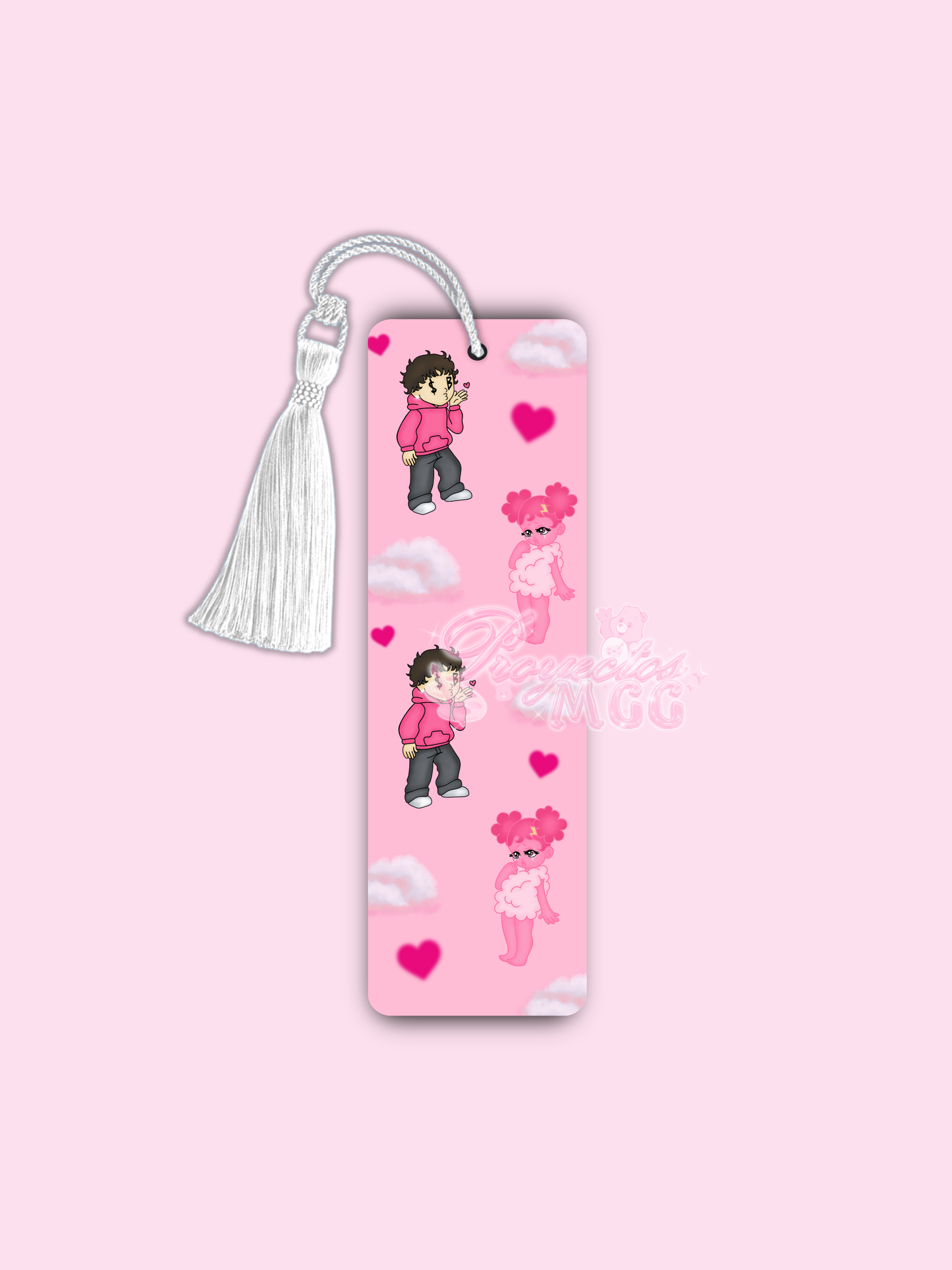 Pink SadBoy & SadGirl Metal Bookmark