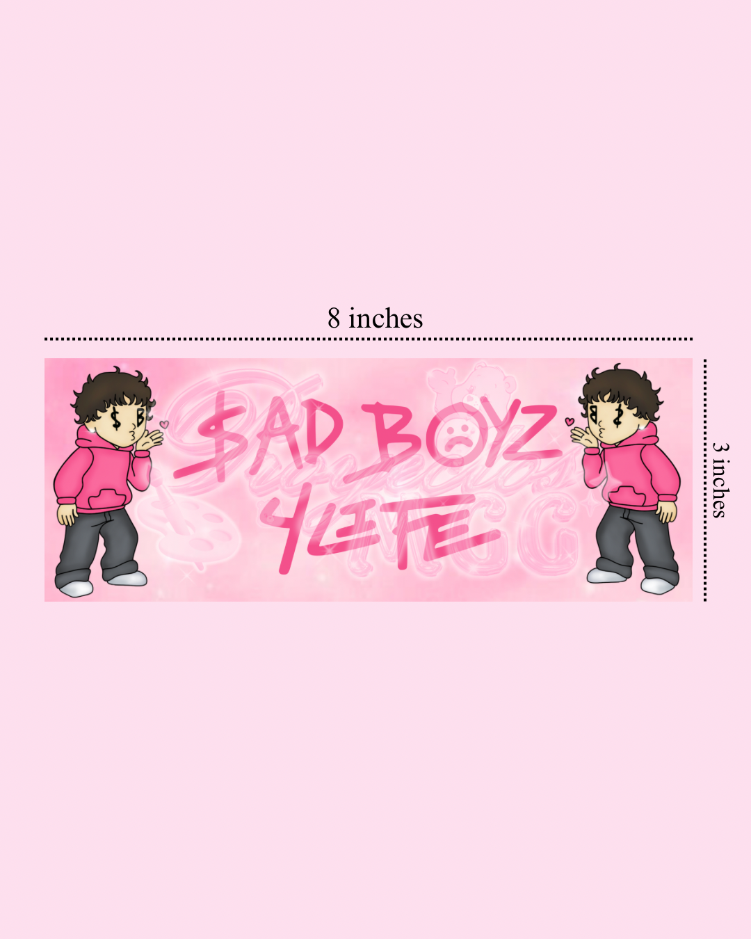 Pink SadBoy “SB4L” Bumper Car Decal
