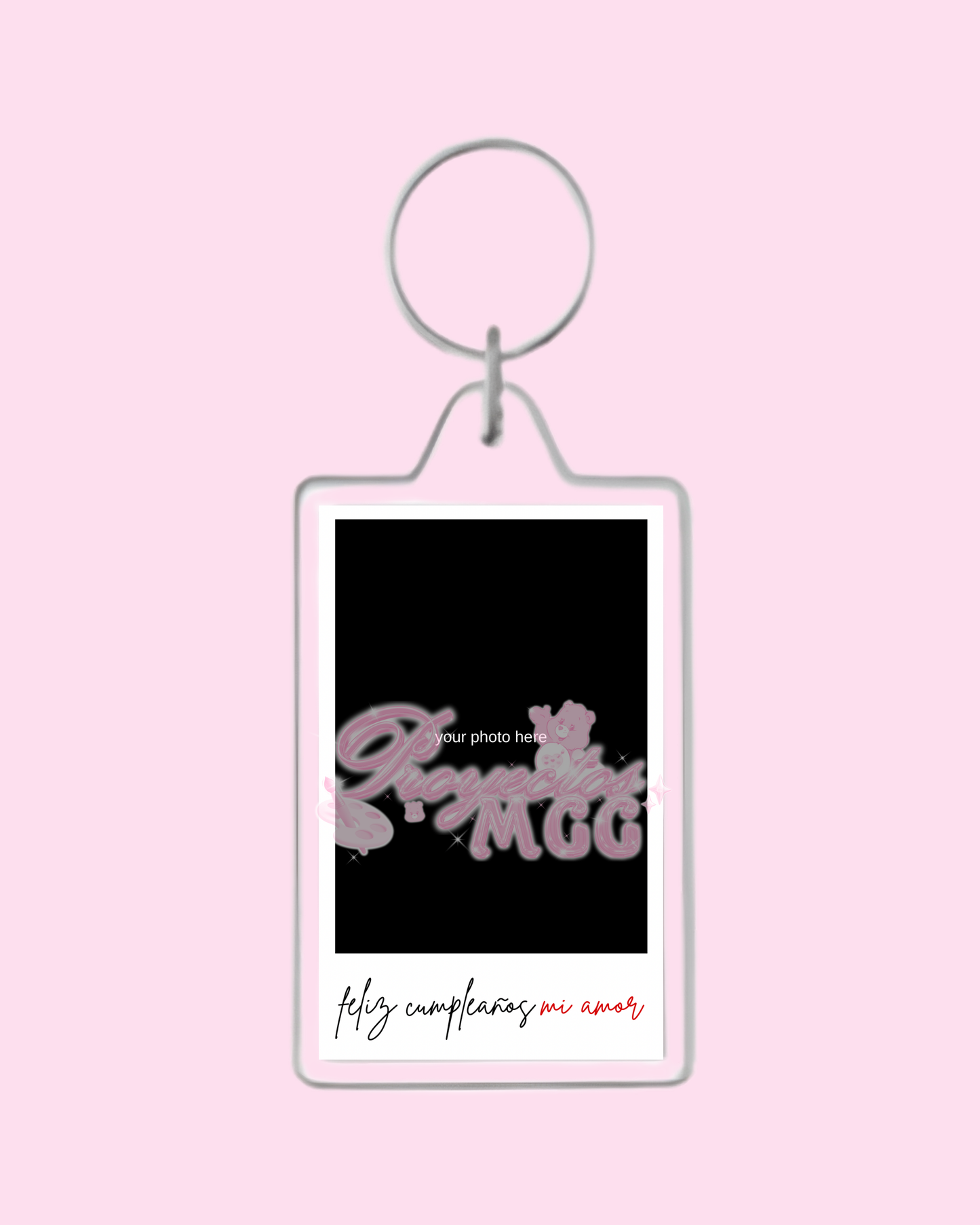 “Feliz Cumpleaños Mi Amor” Personalized Photo Keychain