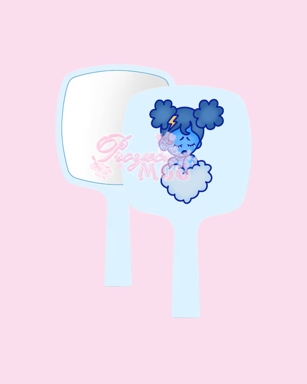 Blue SadGirl Corazon Handheld Mirror