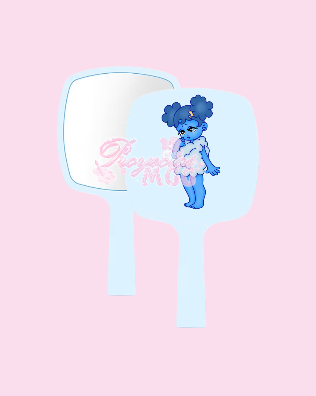 Blue SadGirl Handheld Mirror