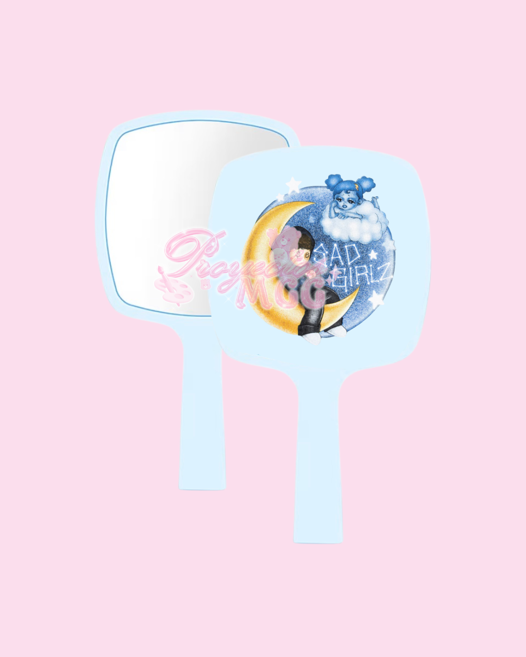 Blue SadGirl Luna Handheld Mirror