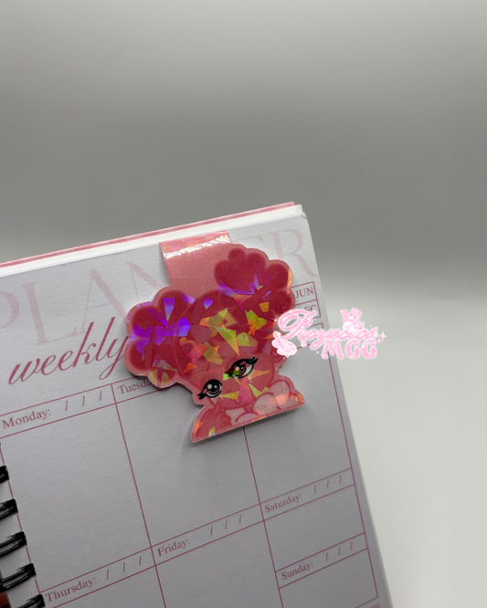 Pink SadGirl Peeker Holo Magnetic Bookmark