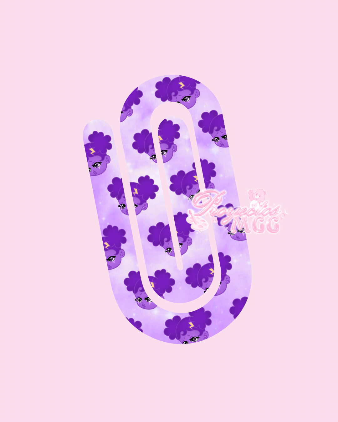 Purple SadGirl Face Paperclip