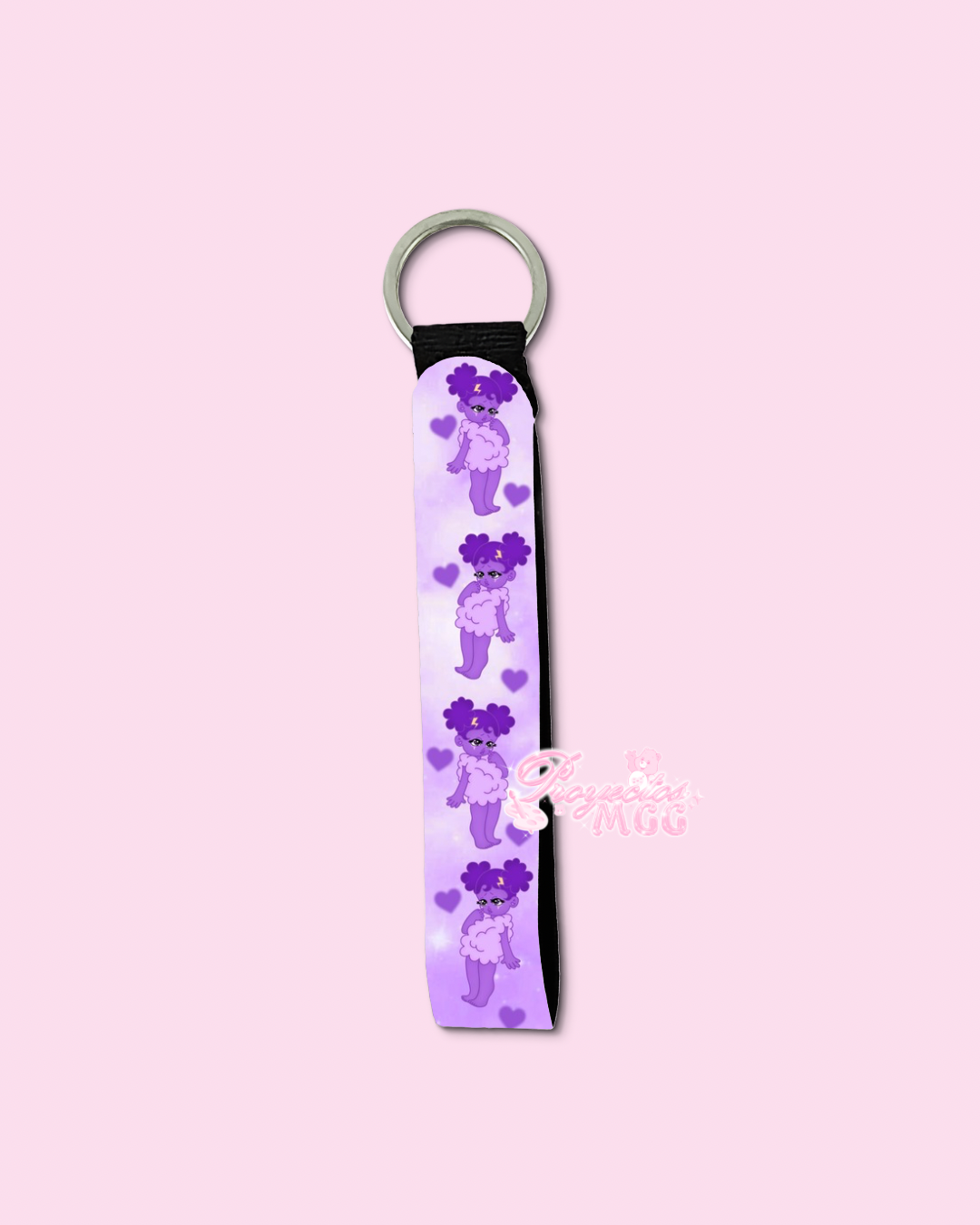 Purple SadGirl Wristlet Keychain