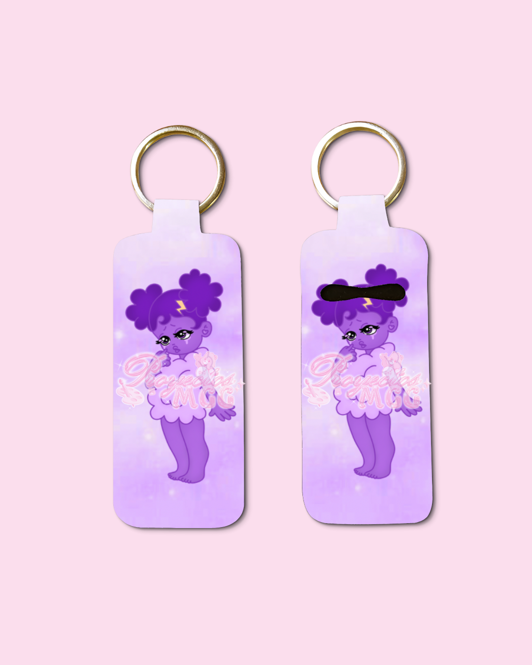 Purple SadGirl Chapstick Holder Keychain