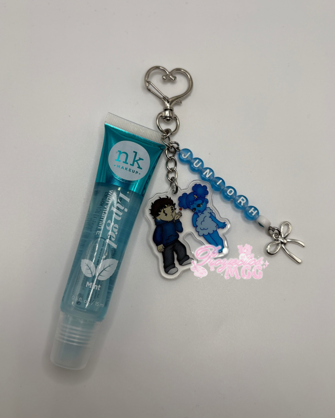 Blu SadBoy & SadGirl Acrylic Lip Gloss Keychain