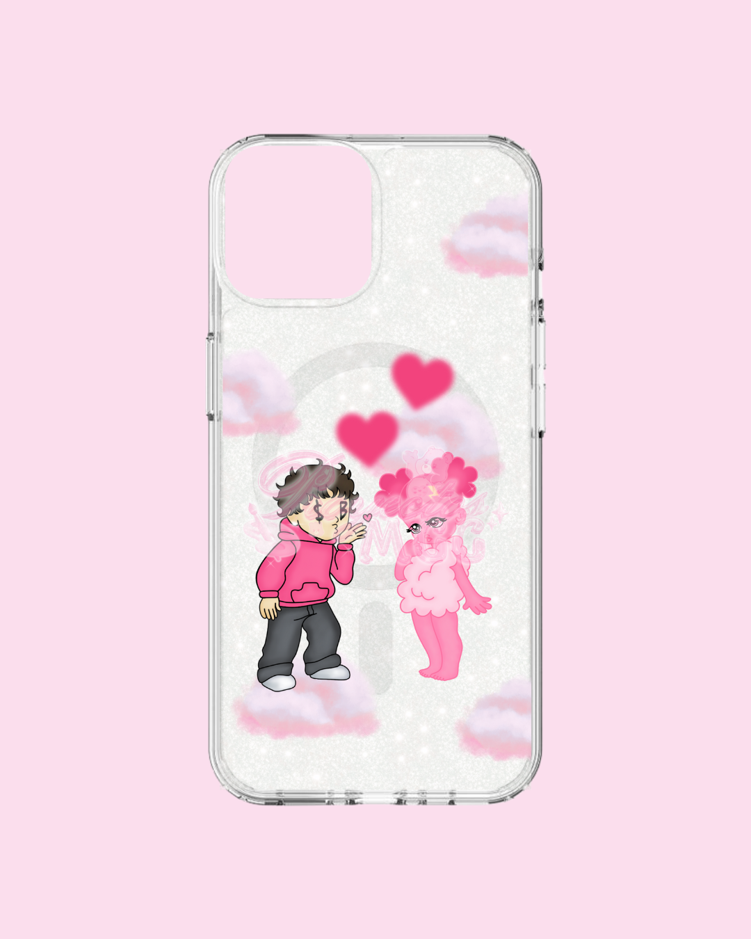 Pink SadBoy & SadGirl Clear Phone Case