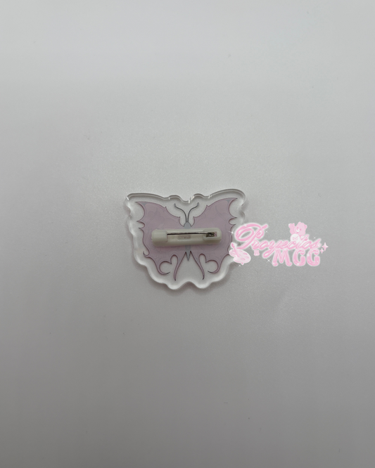 Pink SadGirl Butterfly Acrylic Pin