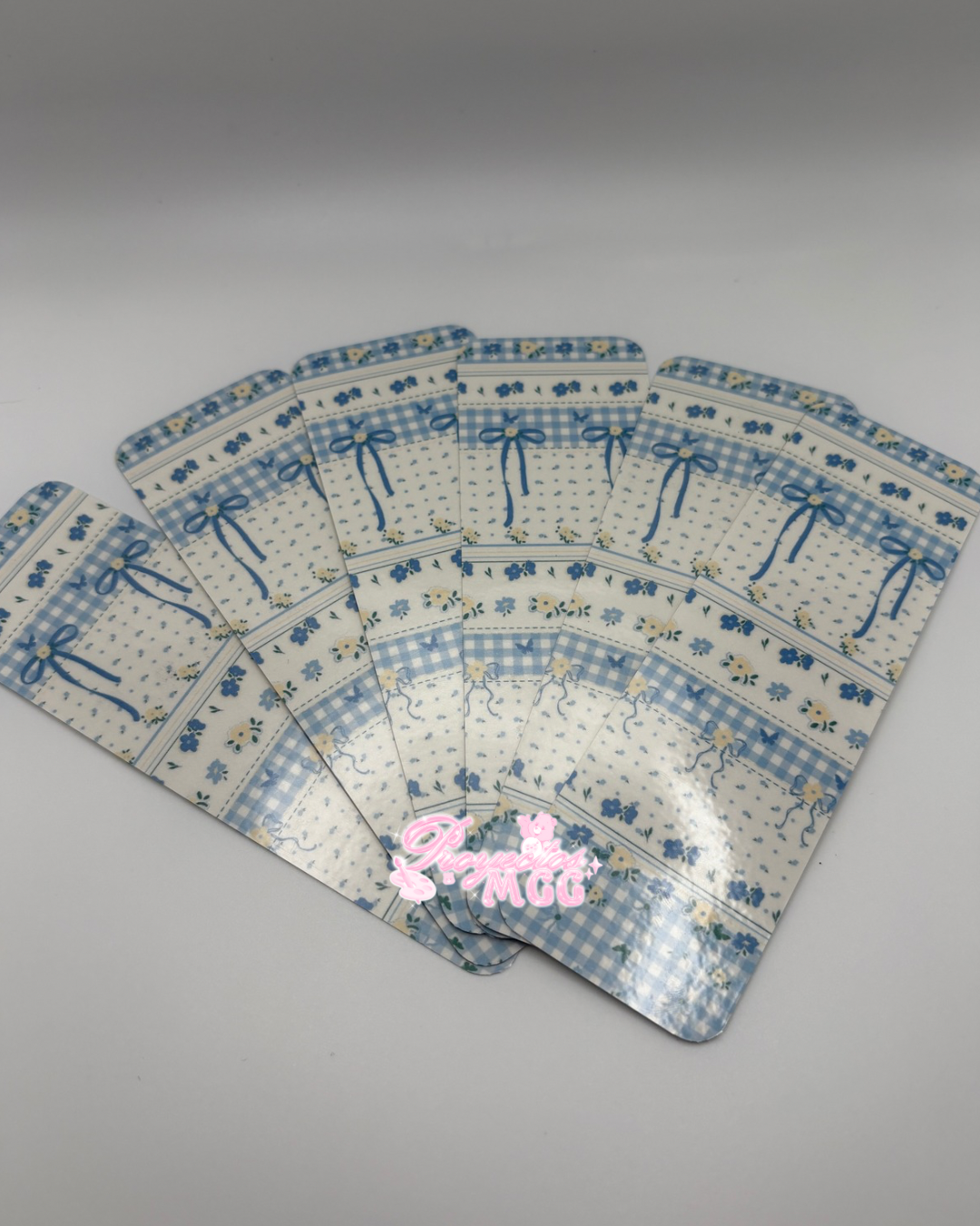 Blue Bow Laminated Bookmark