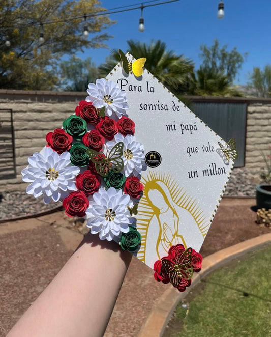 Mexico Floral Grad Cap