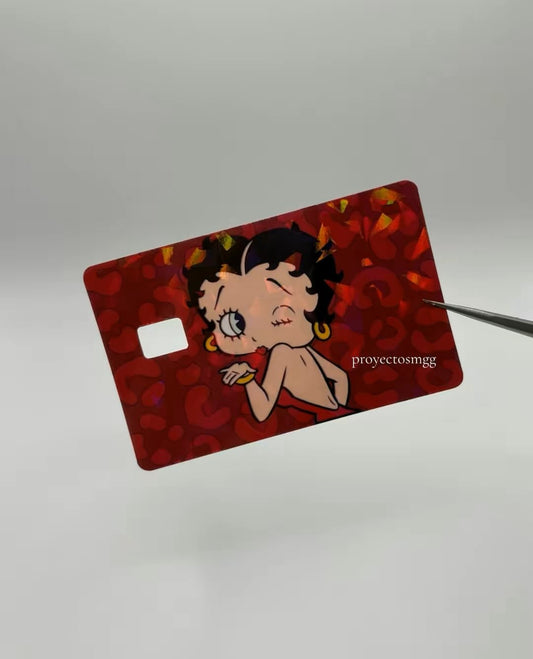 Betty Red Leopard Card Decal