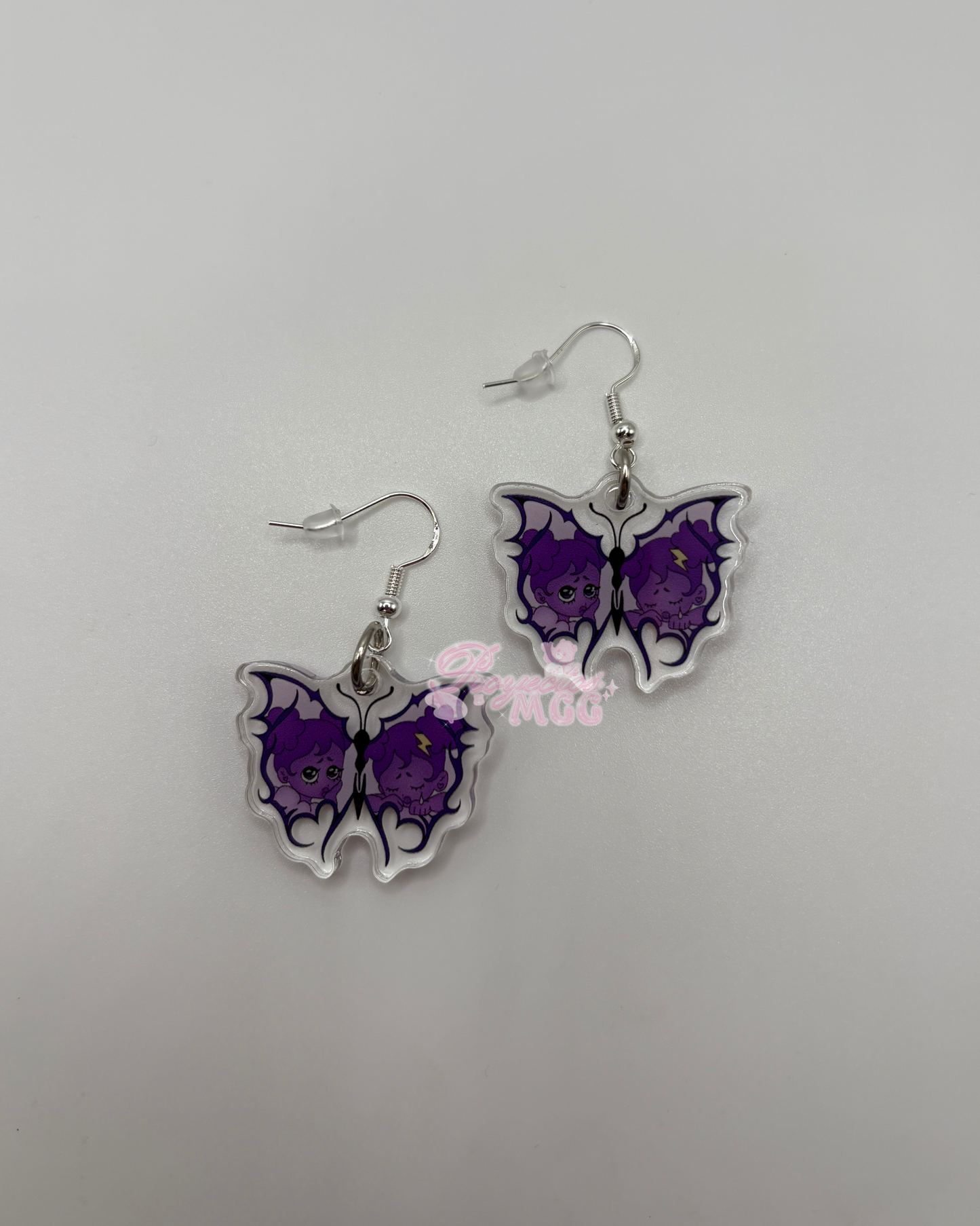 Purple SadGirl Butterfly Acrylic Earrings