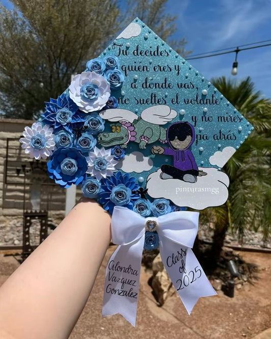 Junior H Blue Grad Cap
