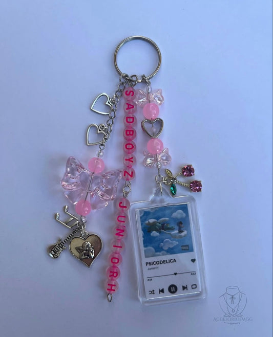 Junior H Pink Psicodelica Keychain
