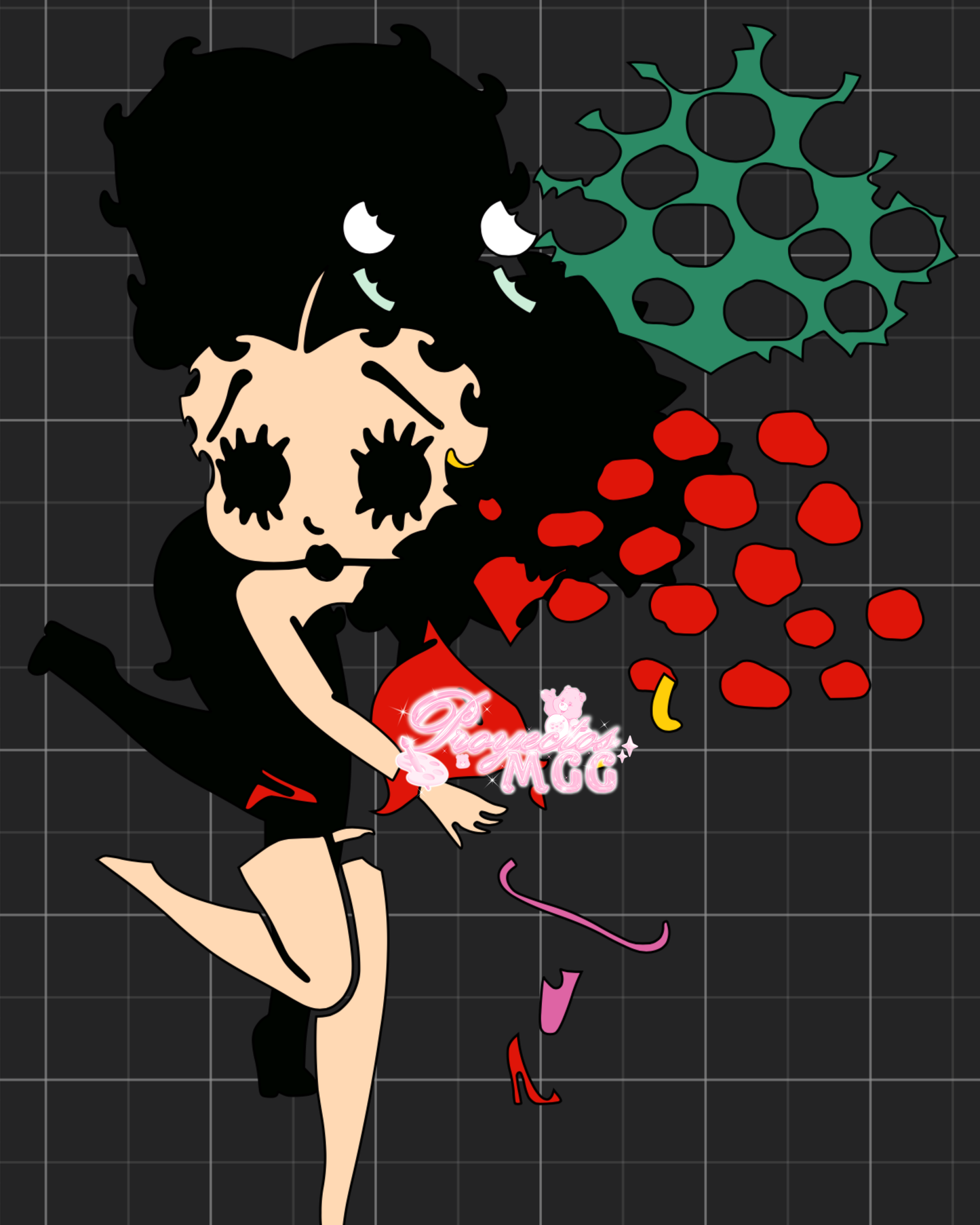 Betty w/ Rose Bouquet SVG Digital File