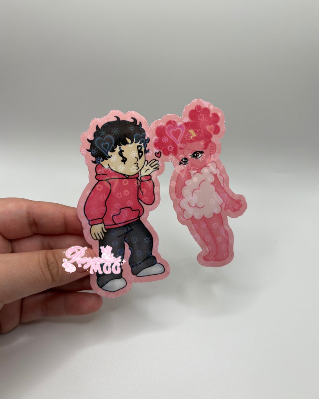 Pink SadBoy & SadGirl Car Decal