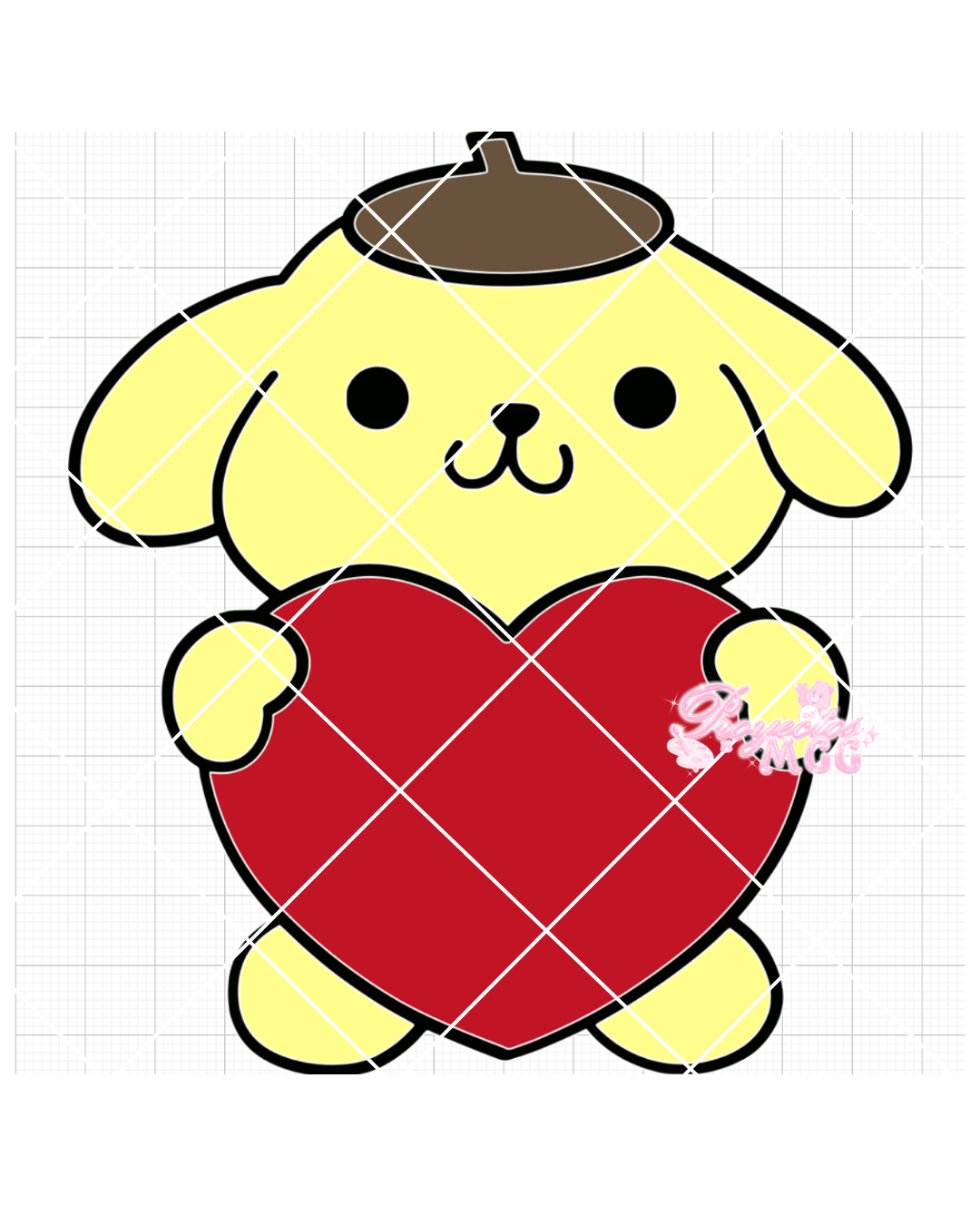 PomPom w/ Heart SVG Digital File