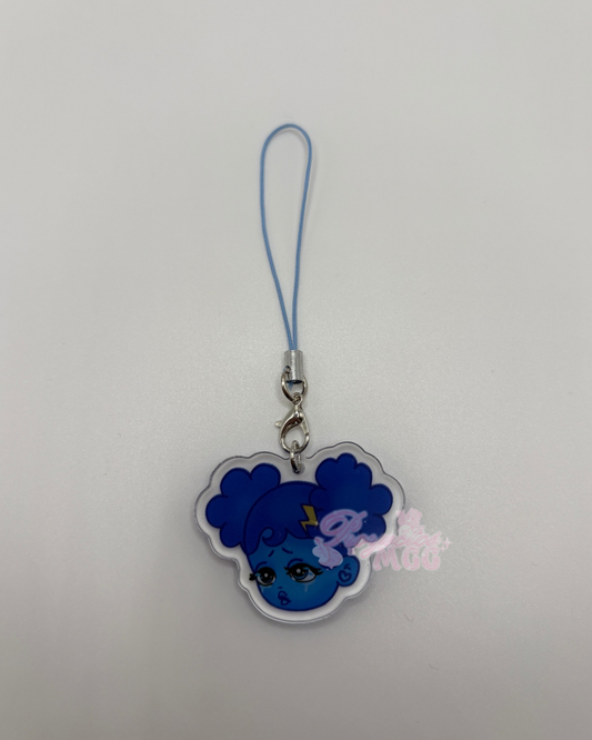 SadGirl Face Acrylic Phone Charm