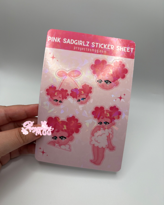 Pink SadGirl Holo Sticker Sheet