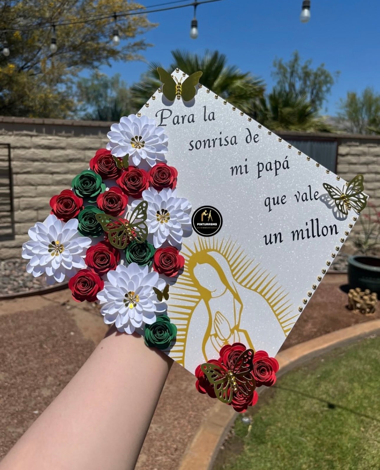Mexico Floral Grad Cap