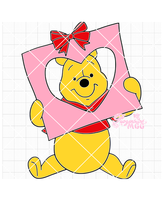 Pooh Bear Heart Letter SVG Digital File