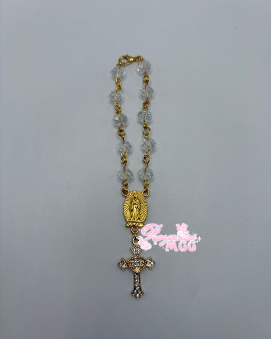 Gold Car Rosario - Clear