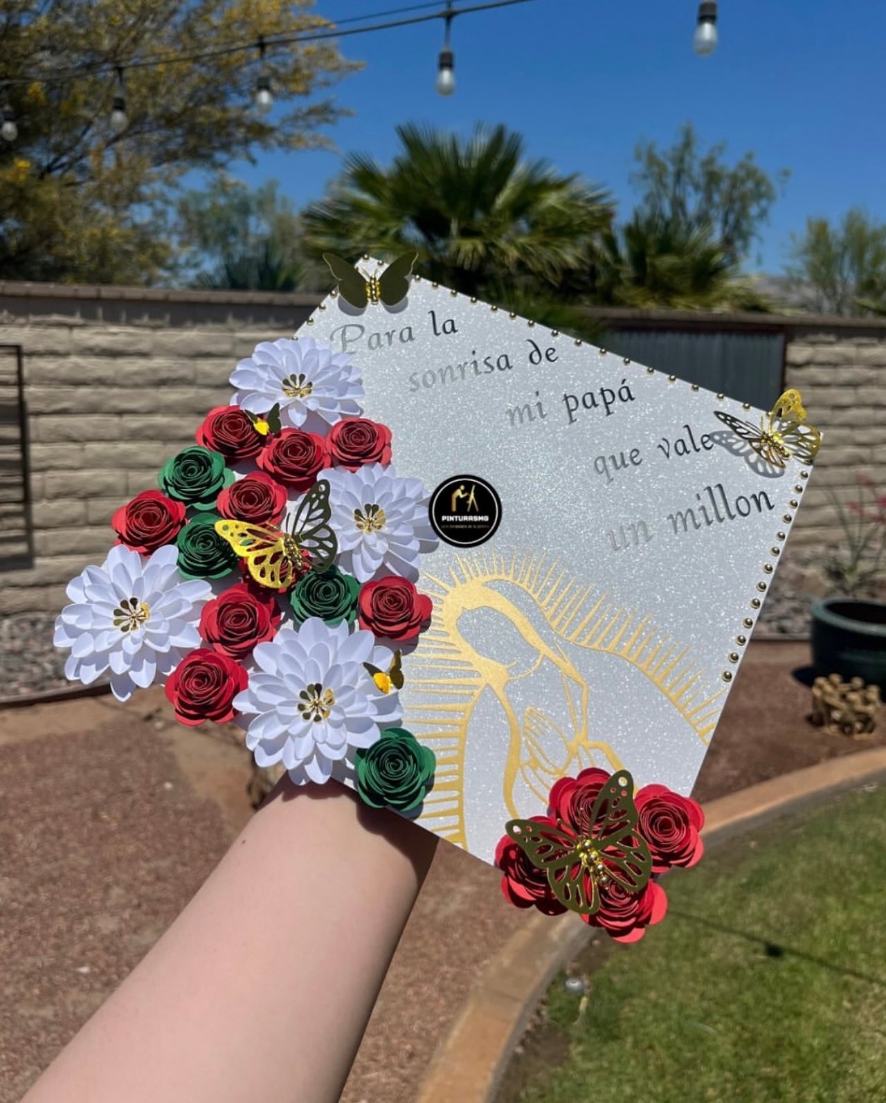 Mexico Floral Grad Cap