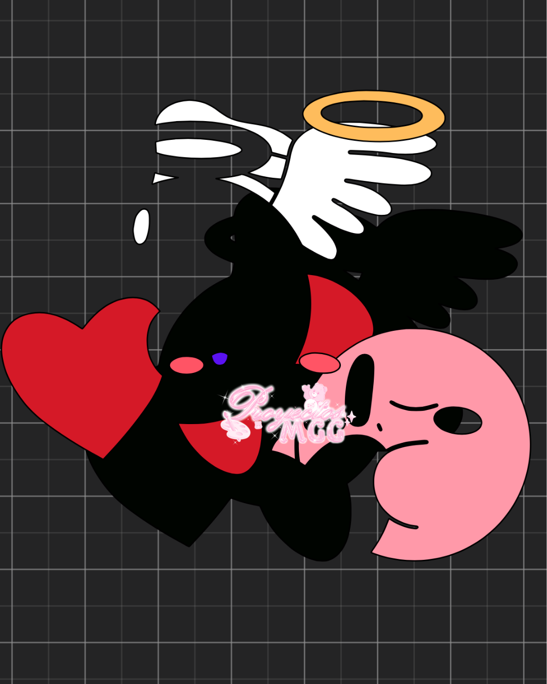 Cute Pink Puffball Heart SVG Digital File