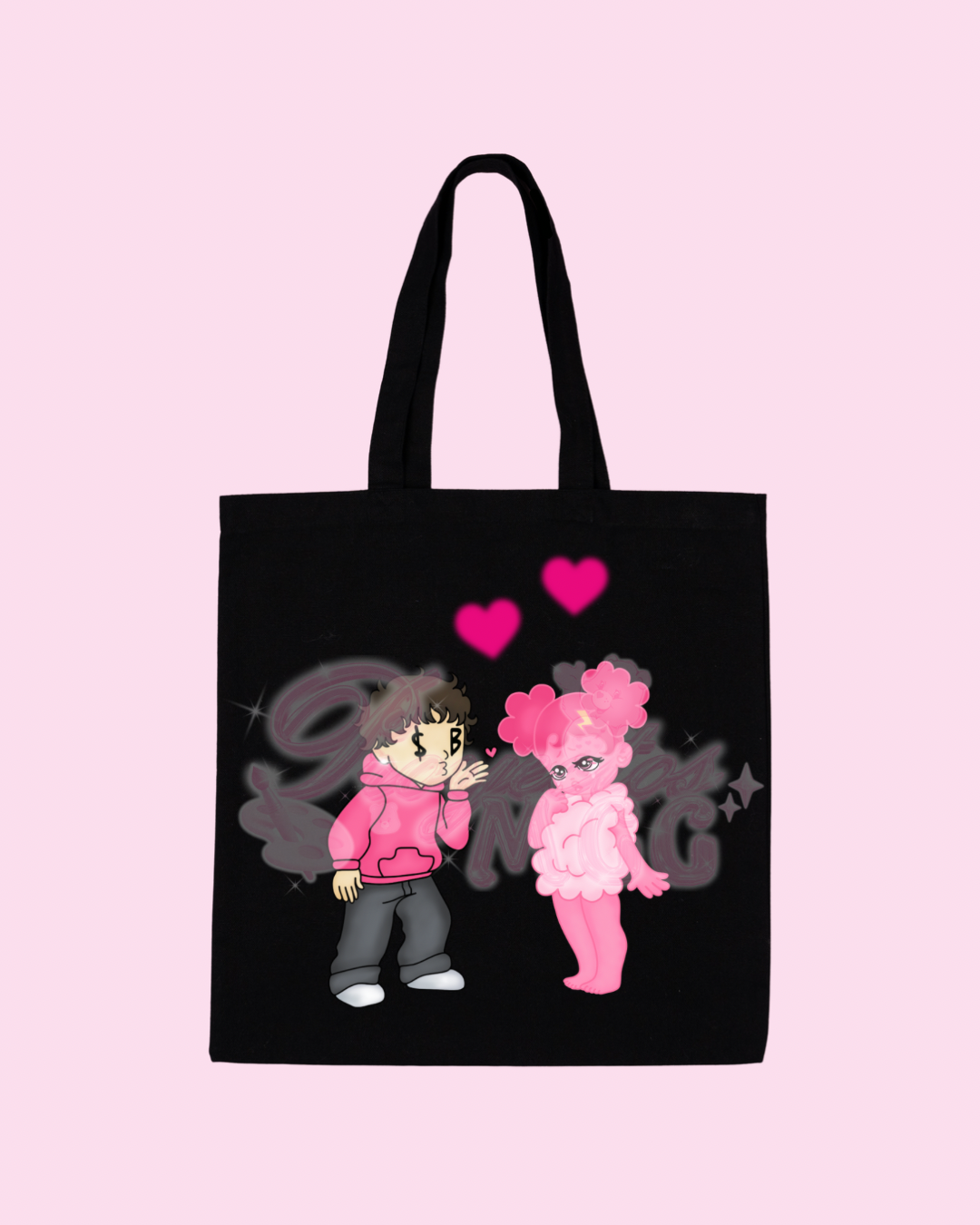 Pink SadBoy & SadGirl Tote Bag