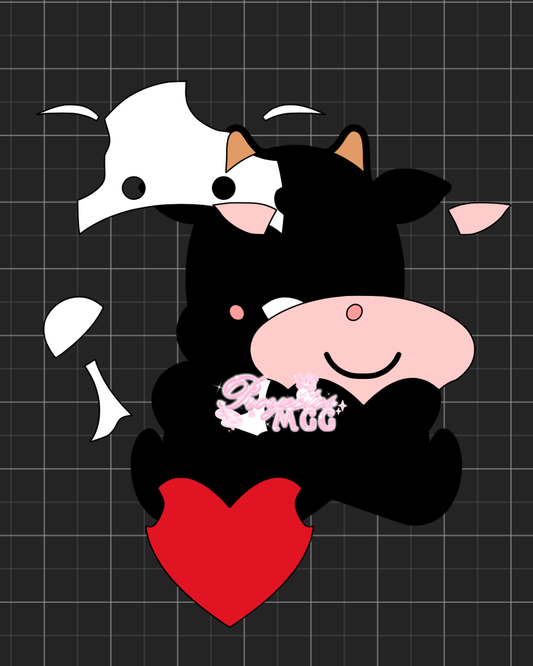 Cow w/ Heart SVG Digital File
